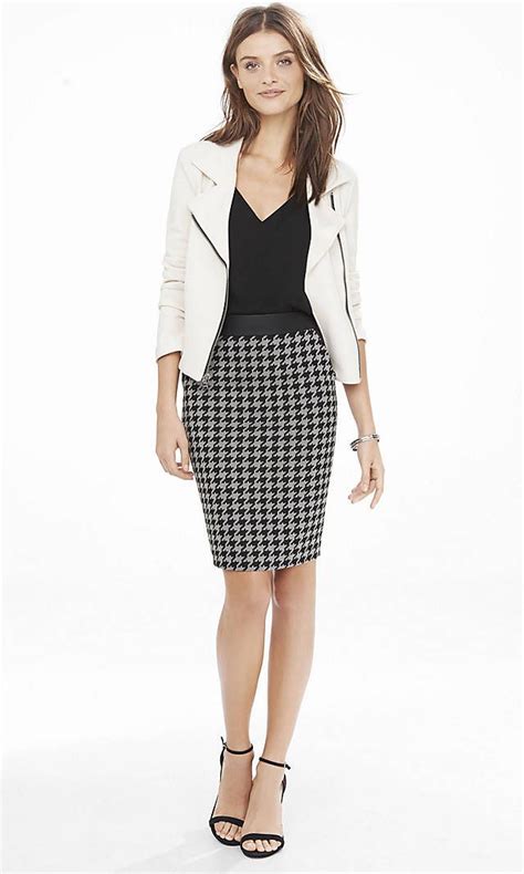 Houndstooth And Minus The Leather Pencil Skirt From Express Pencil