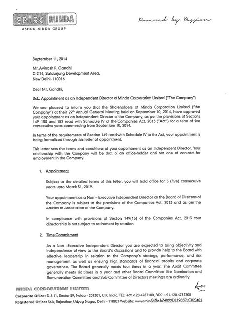 Business Development Director Appointment Letter How To Write A