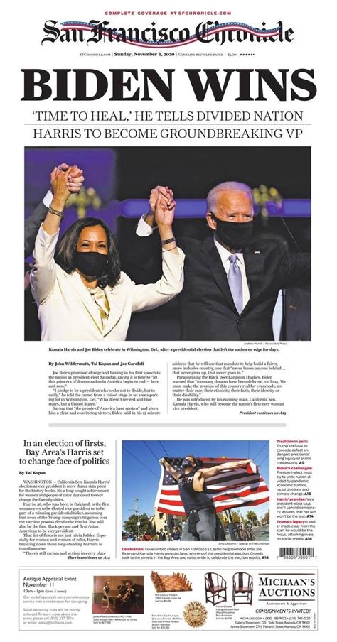 Newspaper Front Pages Mark Joe Biden Us Election Win