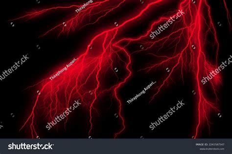 Red Lightning Black Background Background Illustrations Stock