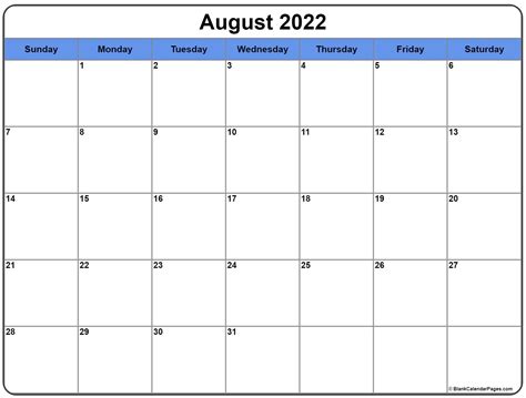 August Calendar Free Printable Monthly Calendars Riset