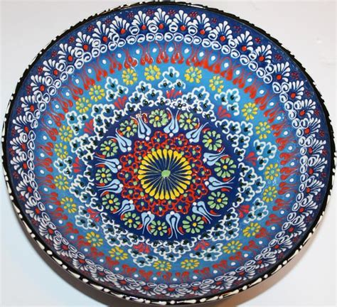 Turkish Iznik Pattern Cini Handmade Bowl Anatolian Artifacts