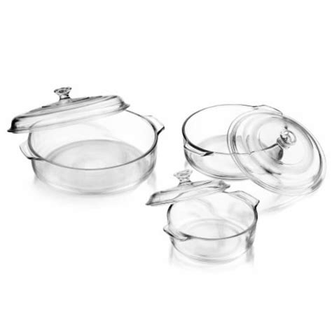 Libbey Baker S Basics Glass Casserole Baking Dish Set With Glass Covers 3 Pc Fred Meyer