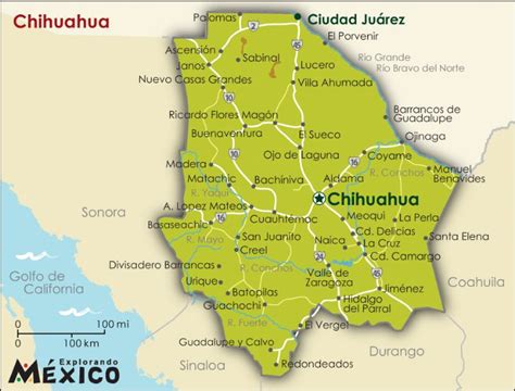 Mapa De Chihuahua Chihuahua Turismo