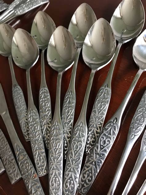 Mid Century Modern Stainless Flatware Set Valinda Stainless Flatware