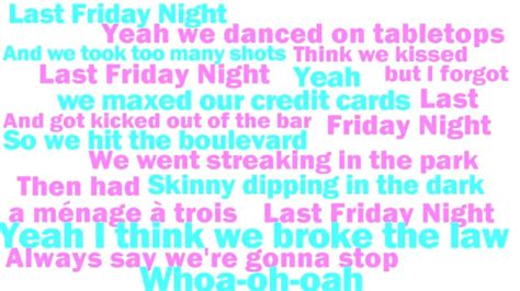 Katy Perry Last Friday Night T Lyrics New 2011 Single Hd