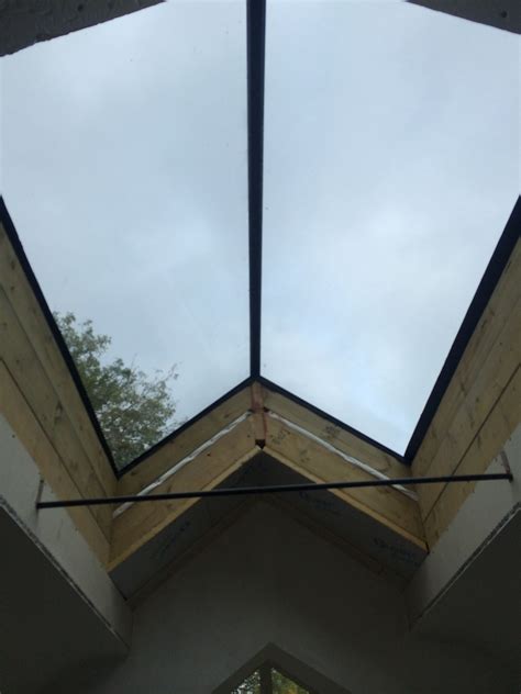 Dual Pitched Rooflight With A Frameless Ridge Skylight Blinds