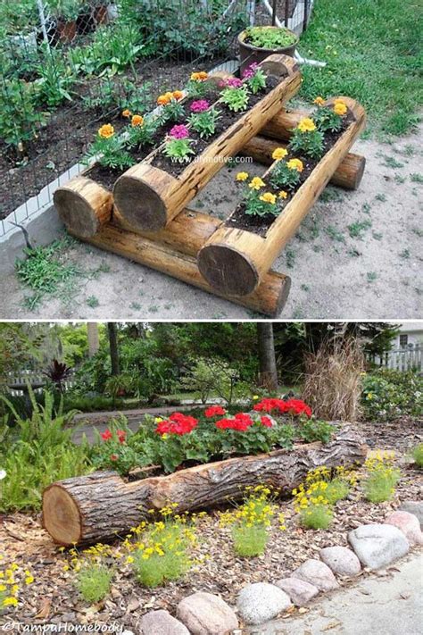 Garden landscape lighting bamboo trees wooden bench. Most Amazing DIY Tree Log Ideas For Your Garden - Genmice