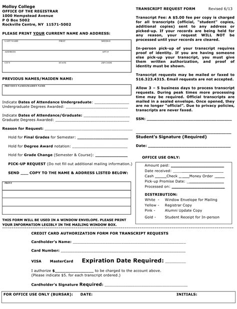 Molloy College Printable Forms Printable Forms Free Online