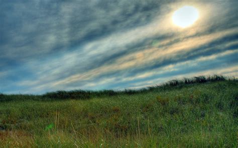 Landscape Photography Of Green Grass Field Under Cloudy Blue Sky Hd