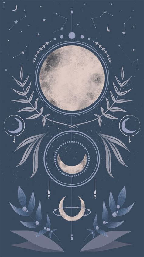 The Moon Stars And Crescents Are Depicted In This Graphic Art Print By Artist Markiek