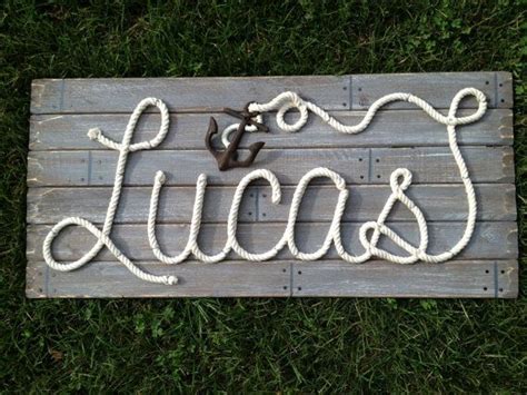 32 Nautical Rope Name Sign ~ Nautical Nursery Decor ~ Cottage Decor