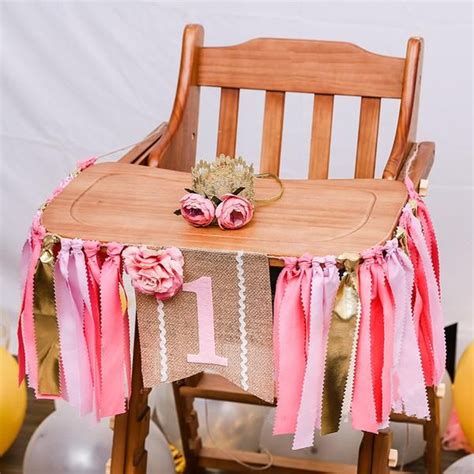 Shop with afterpay on eligible items. Birthday Garland Highchair Banner for Girl 1st Birthday ...