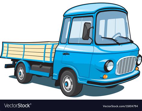 Cartoon Blue Small Truck Royalty Free Vector Image