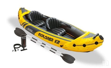 Kayak Canoa Scafo Gonfiabile Intex Explorer K2 2 Posti In Pvc Accessori