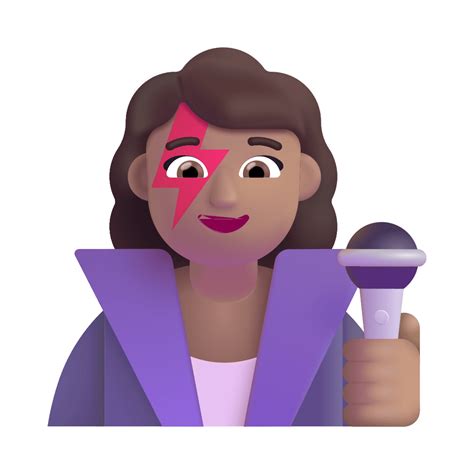 Woman Singer 3d Medium Icon Fluentui Emoji 3d Iconpack Microsoft