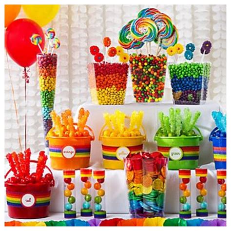 Having A Birthday And You Like This Candy Table Idea Let Us Know Candyland Party Rainbow