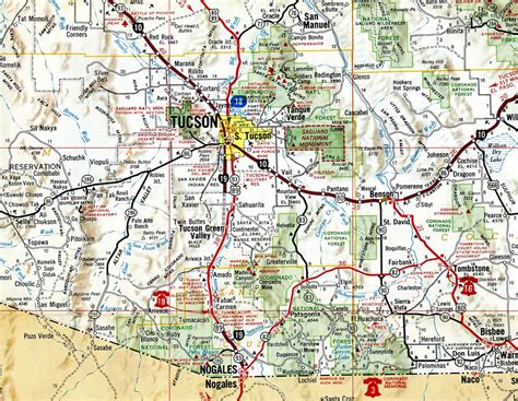 Interstate 10 Mile Marker Map Arizona Pinellas County Elevation Map