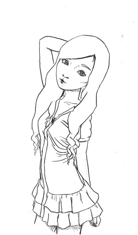 Line Drawing Girl By Caseycrown On Deviantart