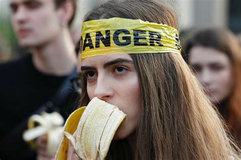Poles Eat Bananas In Protest Against Government S Censorship Of Consumer Art Abc News