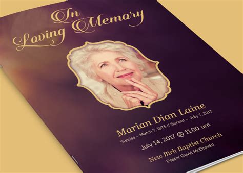 In Loving Memory Funeral Program Template Inspiks Market