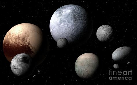 Dwarf Planets And Moons Photograph By Mark Garlickscience Photo