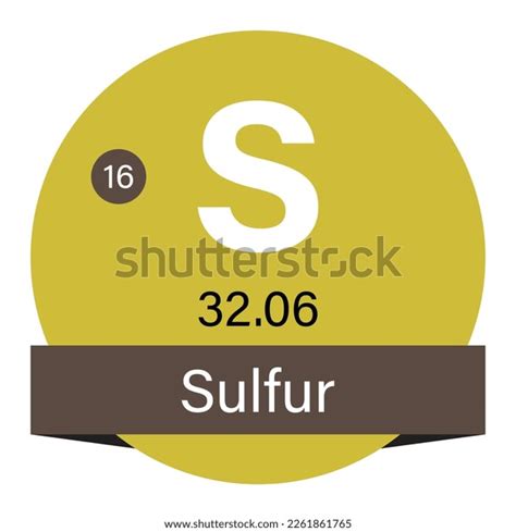Sulfur S Number 16 Element Periodic Stock Vector Royalty Free