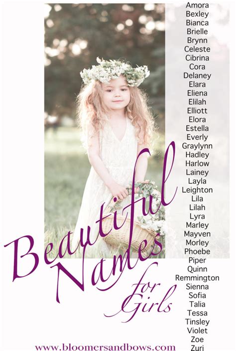 185 Beautiful Names For Girls Bloomers And Bows