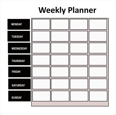 √ Free Printable Weekly Planner Template Excel