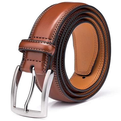 Men S Belt Genuine Leather Dress Belts For Men With Single Prong Buckle Classic And Fashion