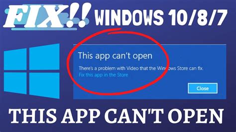 This App Cant Open Windows 10 5 Ways To Fix Youtube