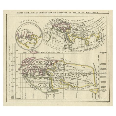 Antique Chart Of The World Map On Mercators Projection With Currents