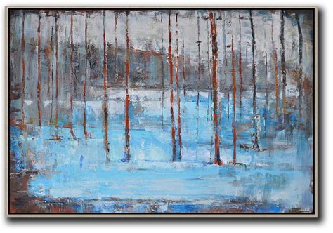 Hand Painted Horizontal Abstract Landscape Oil Painting On