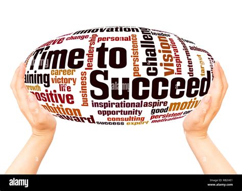 Time To Succeed Word Cloud Hand Sphere Concept On White Background