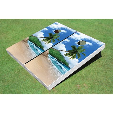 Tropical Beach Themed Cornhole Boards