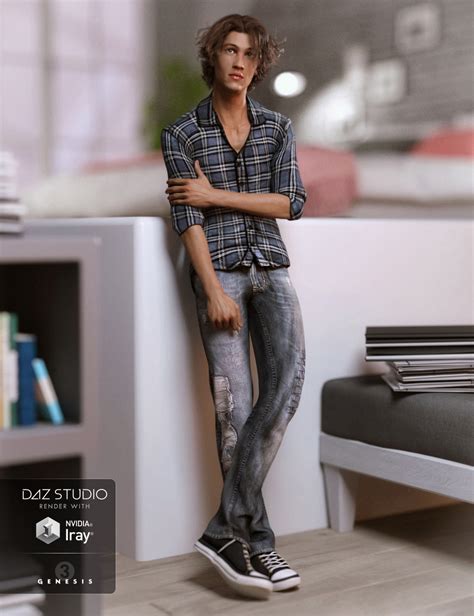 Jeans And Button Up Outfit For Genesis 3 Males Daz 3d