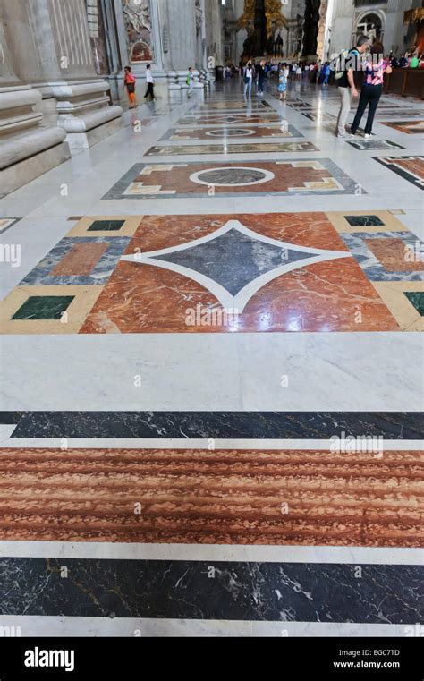 The Marble Floor In The Interior Of St Peters Basilica Vatican Rome