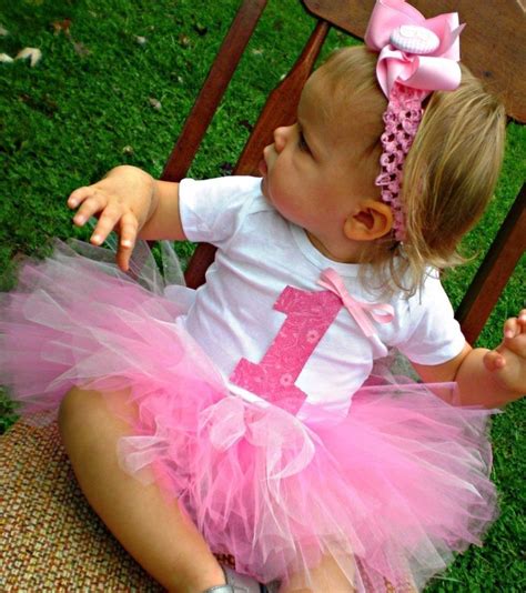 Baby Girl Pink 1st Birthday Tutu Set With Headband And Flower