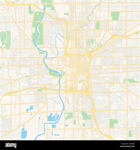 Il Vettore Vuoto Mappa Di Indianapolis Indiana Stati Uniti Damerica