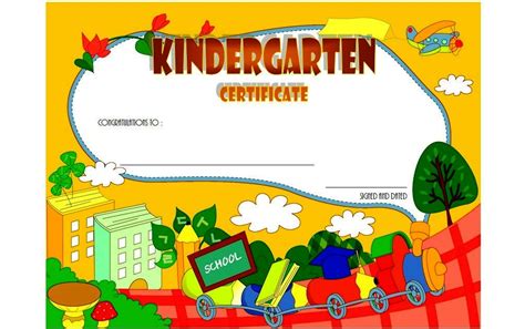 Certificate Kindergarten Template