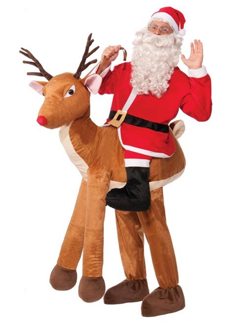 Santa Riding Reindeer Men Costume Christmas Costumes