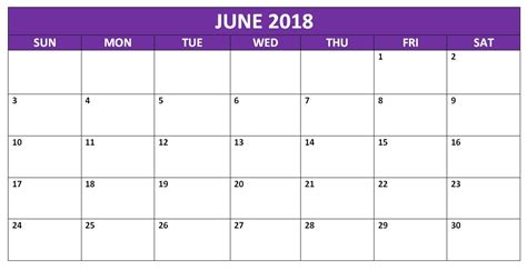 20 June 2018 Calendar Free Download Printable Calendar Templates ️