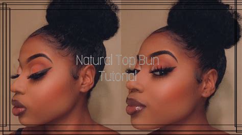 Easy Top Knot Bun On Natural Curly Hair Youtube