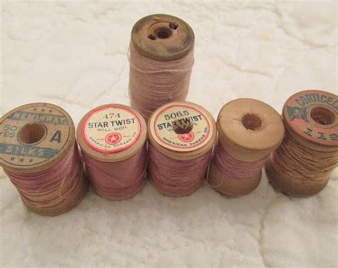 Vintage Wood Spools Lot Of 6 Wooden Thread Spools Textile Thread Sale