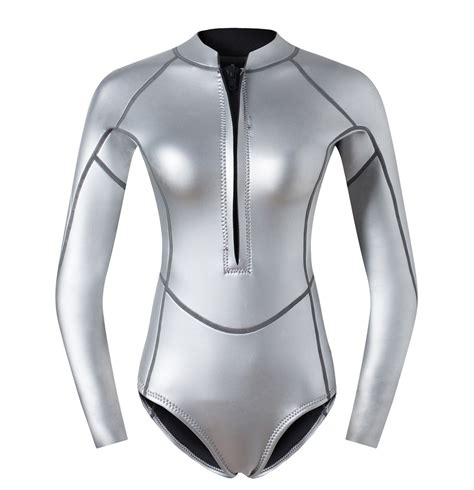 Womens Shorty Wetsuit One Piece Long Sleeve Front Zip 2mm Neoprene In Wetsuit From Sports