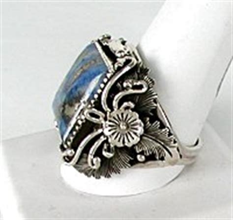 Lapis Lazuli Ring Navajo Sterling Silver Peterson Johnson Native American