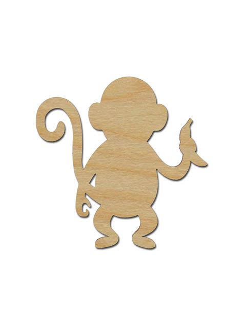 Monkey Shape Unfinished Wood Craft Cutout Variety Of Sizes Artistic