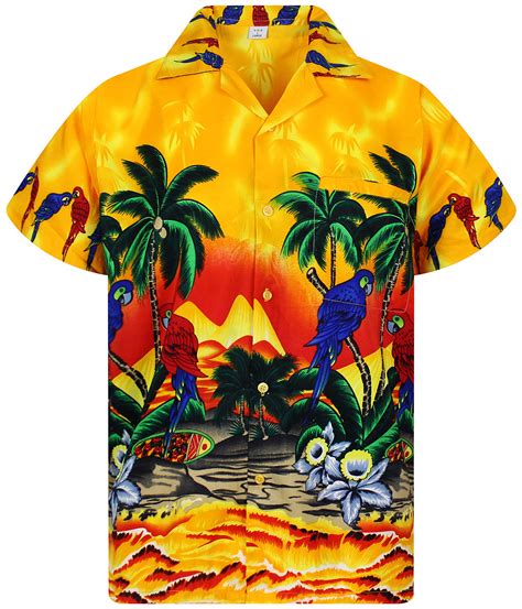 Original King Kameha Funky Hawaiihemd Herren XS XL Kurzarm Front Tasche Hawaii