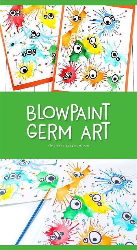 Fun Germ Blow Painting Art With Straws Blow Painting Art Art For