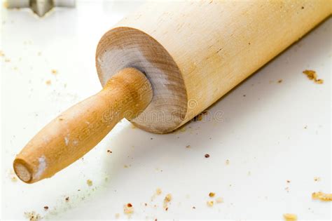 Rolling Pin For Cookie Dough Stock Image Image Of Wooden Wood 68935297